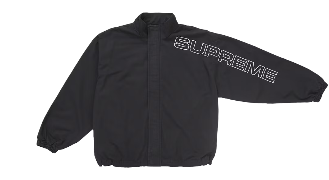 Supreme Spellout Embroidered Ripstop Track Jacket Black (FW25)
