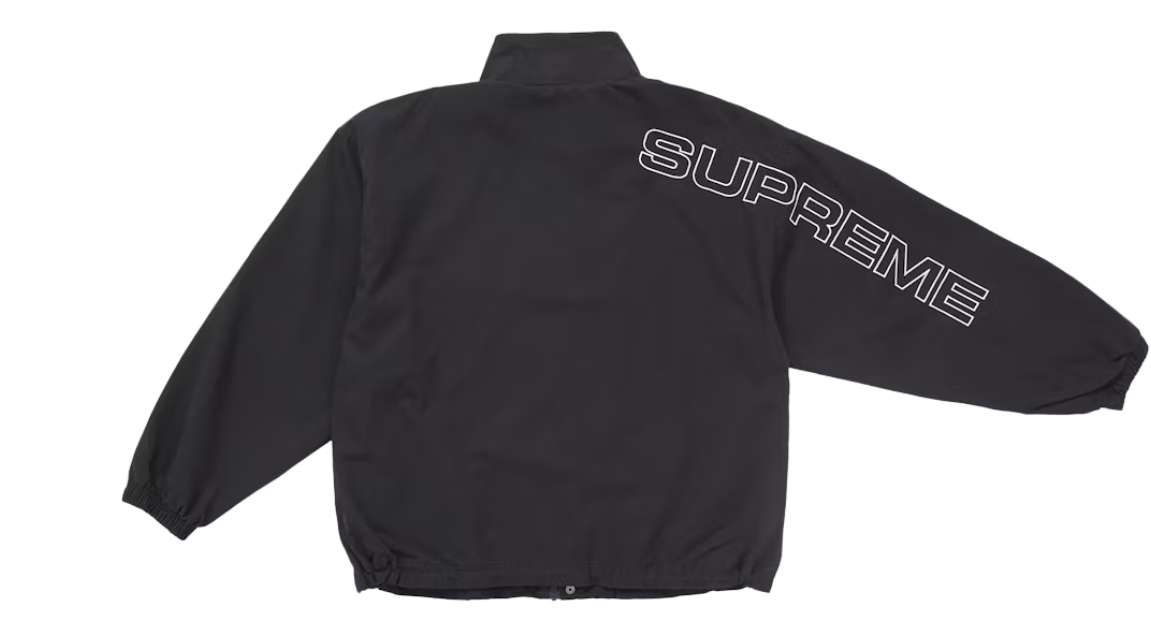 Supreme Spellout Embroidered Ripstop Track Jacket Black (FW25)