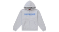 Supreme Collegiate Applique Zip Up Hoodie Ash Grey