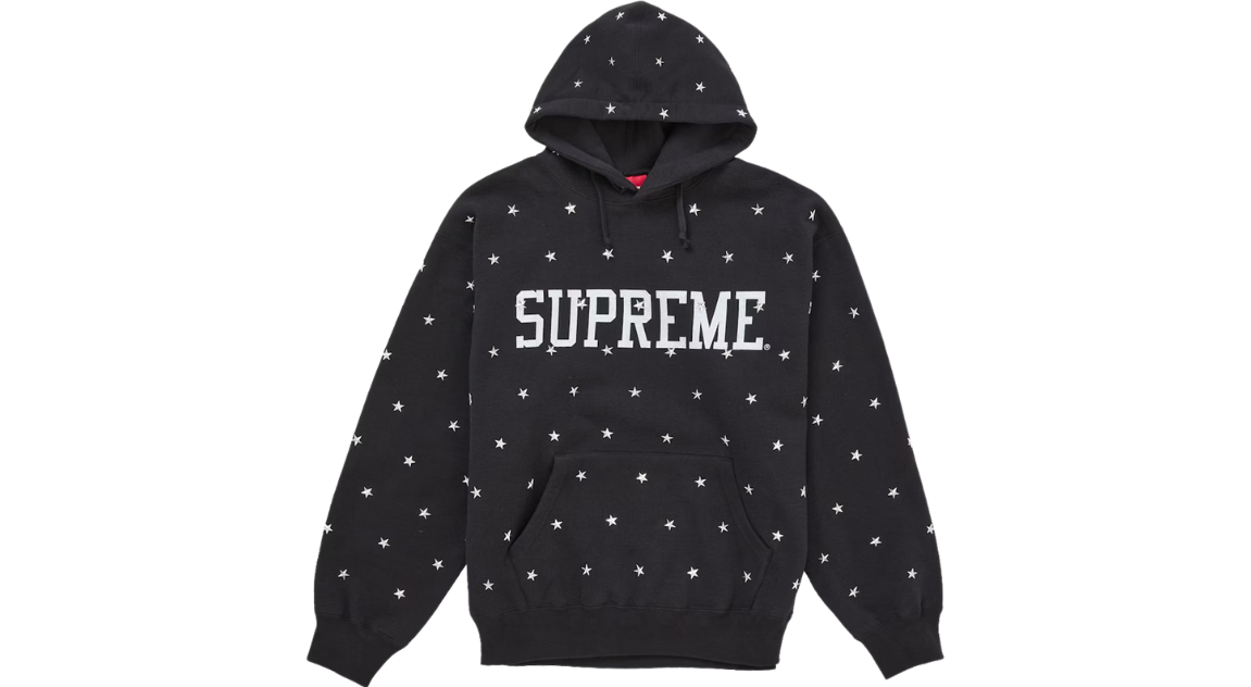 Supreme Stars Studded Hooded Sweatshirt Black