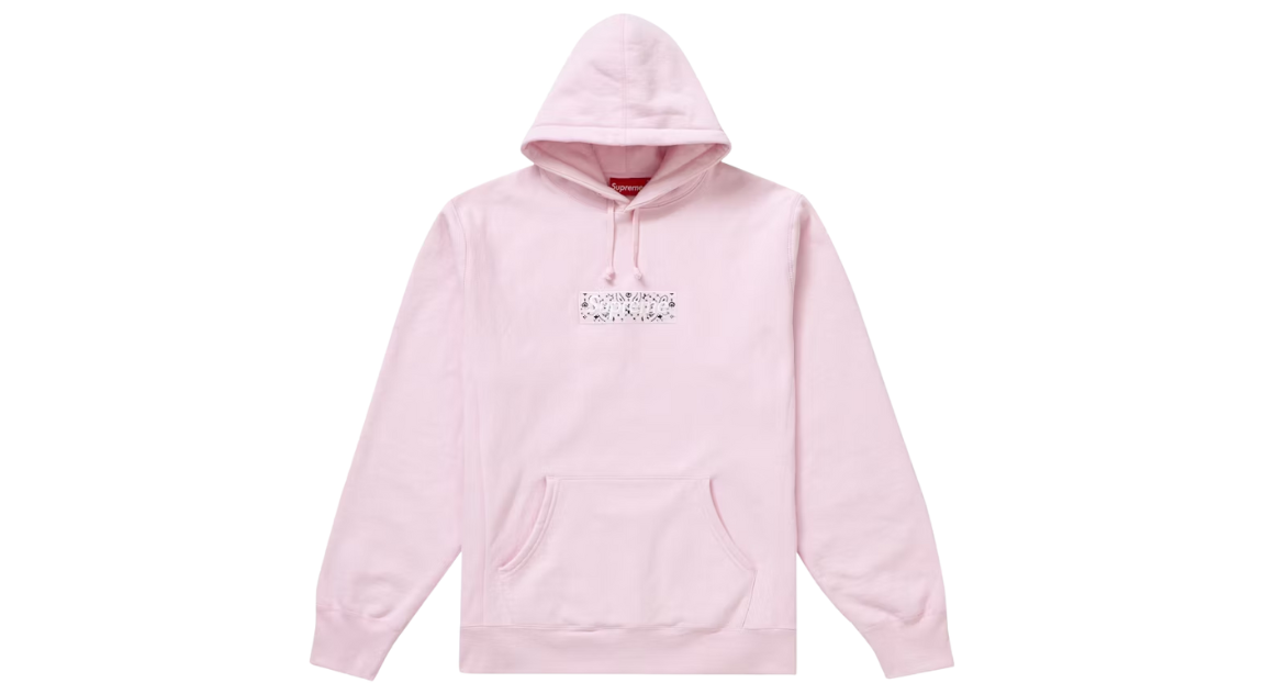Supreme Bandana Box Logo Hoodie Pink (FW19)