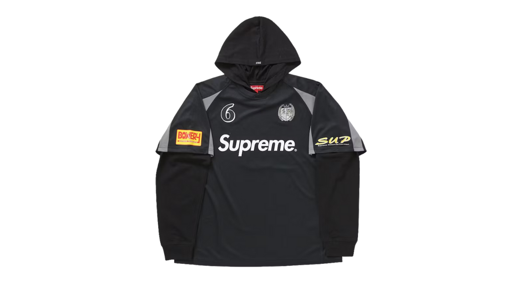 Supreme Hooded Soccer Jersey Black (P)