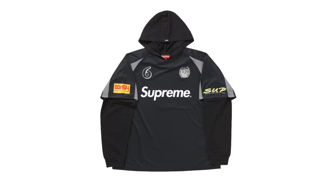 Supreme Hooded Soccer Jersey Black (P)