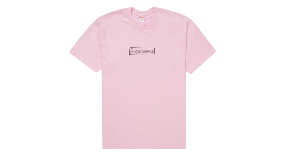 Supreme KAWS Chalk Box Logo Tee Light Pink (P)