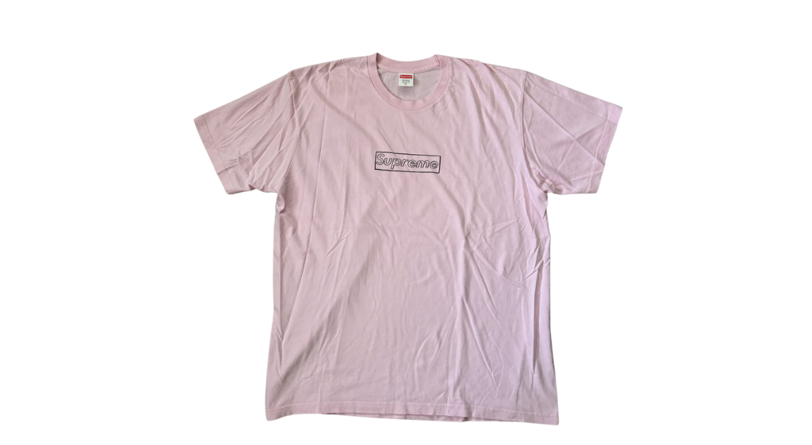 Supreme KAWS Chalk Box Logo Tee Light Pink (P)