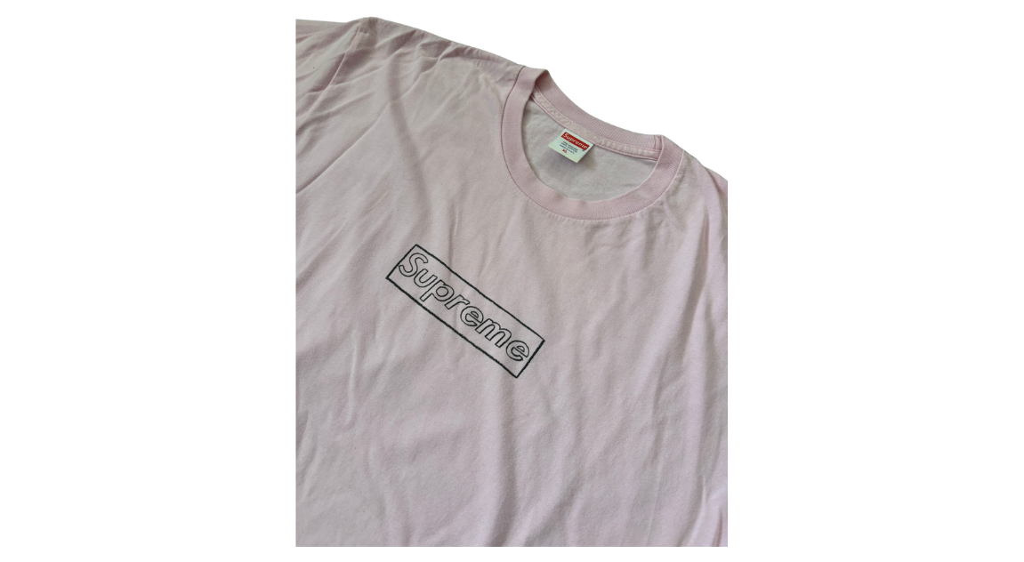 Supreme KAWS Chalk Box Logo Tee Light Pink (P)
