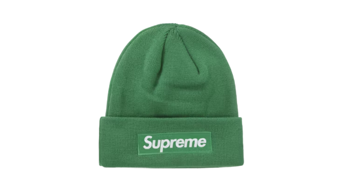 Supreme x New Era Green Box Logo Beanie (FW24)