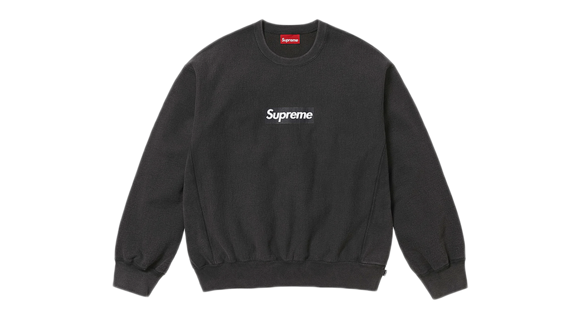 Supreme Washed Box Logo Crewneck Black (SS25)
