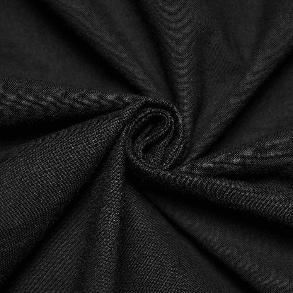 Black Ruffle Lace Up Gothic Poet Shirt for Men