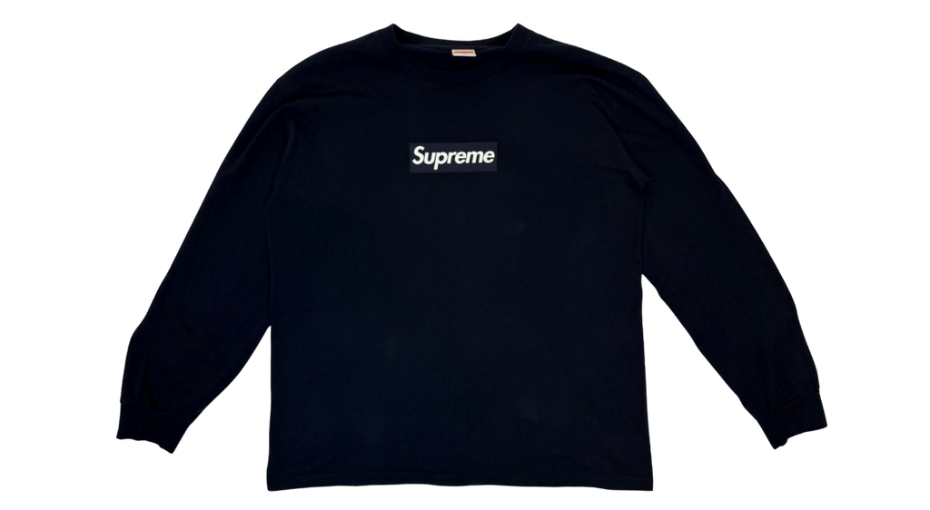 Supreme Box Logo Long Sleeve Tee Navy (P)