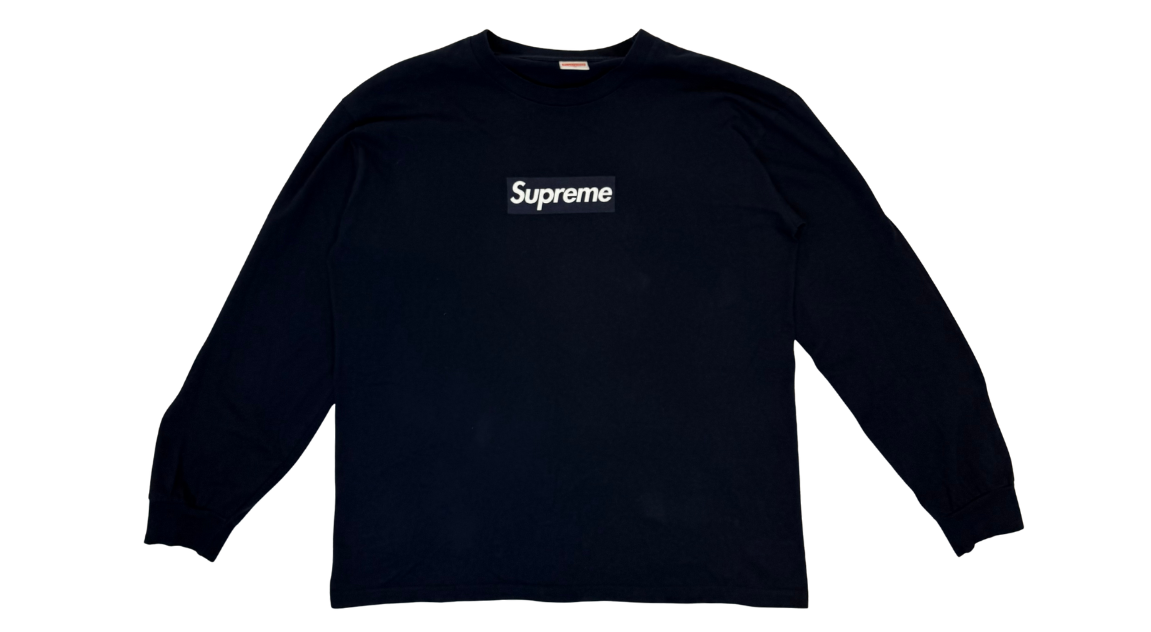Supreme Box Logo Long Sleeve Tee Navy (P)