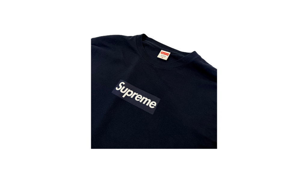 Supreme Box Logo Long Sleeve Tee Navy (P)
