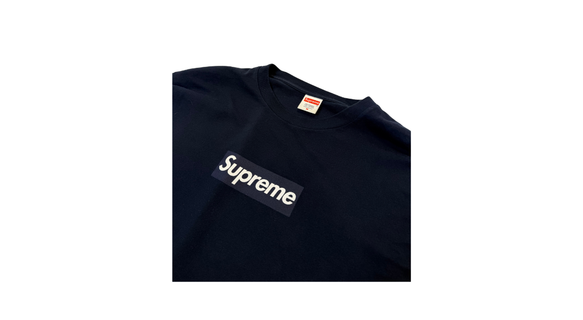Supreme Box Logo Long Sleeve Tee Navy (P)