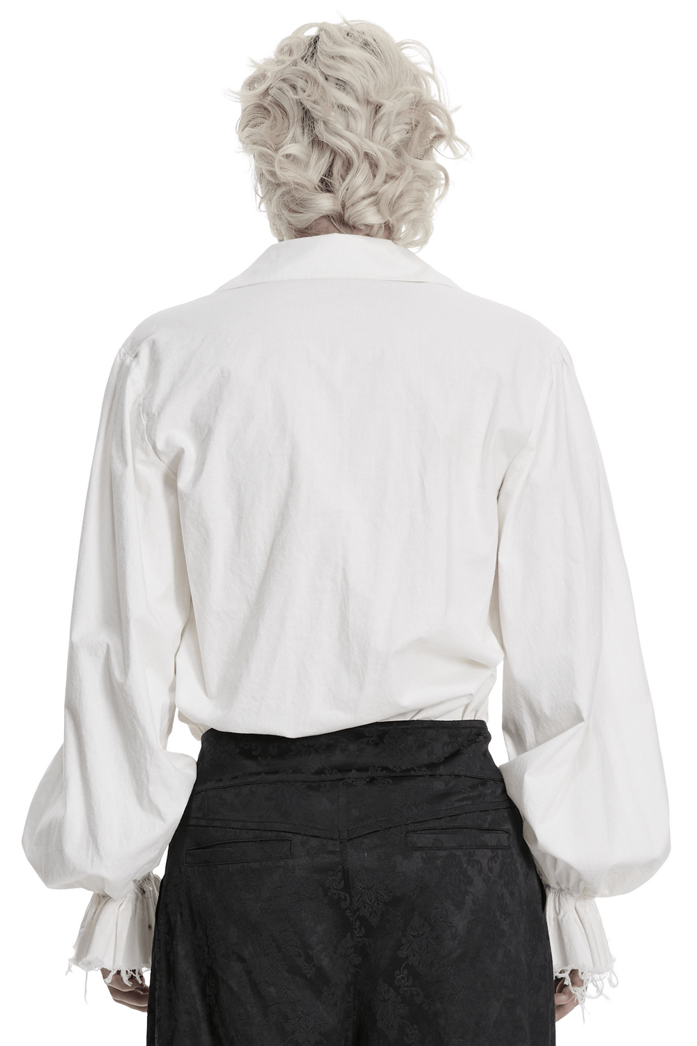 Gothic Retro Shirt with Bubble Sleeves and Ruffles