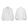 Gothic Retro Shirt with Bubble Sleeves and Ruffles