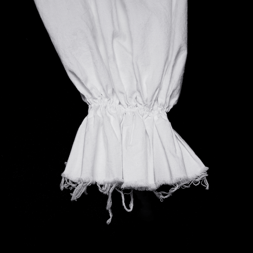 Gothic Retro Shirt with Bubble Sleeves and Ruffles