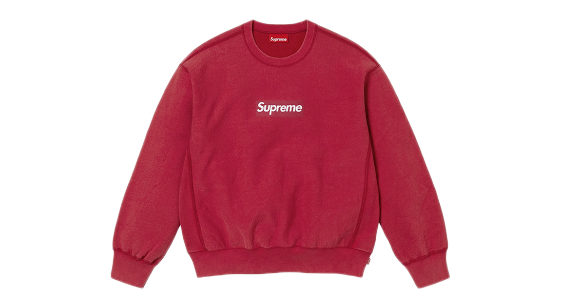 Supreme Washed Box Logo Crewneck Red (SS25)