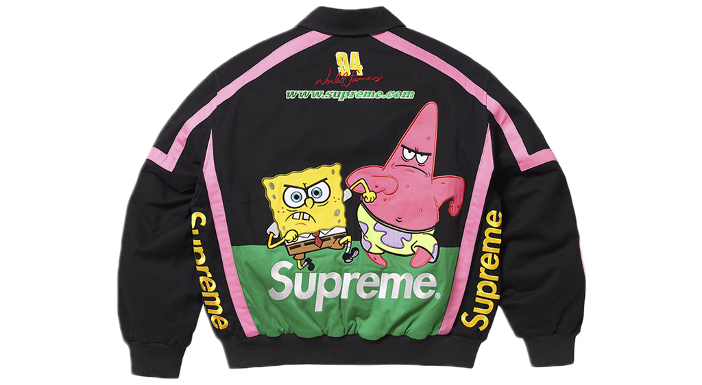 Supreme x SpongeBob SquarePants Jeff Hamilton Racing Jacket Black