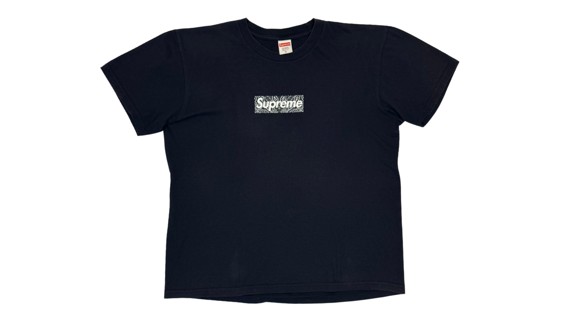 Supreme Bandana Box Logo Tee Navy (P)