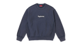 Supreme Washed Box Logo Crewneck Navy (SS25)