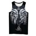 Viking Style 3D Printed Men Sleeveless T-shirt / Nordic Summer Streetwear Model #12