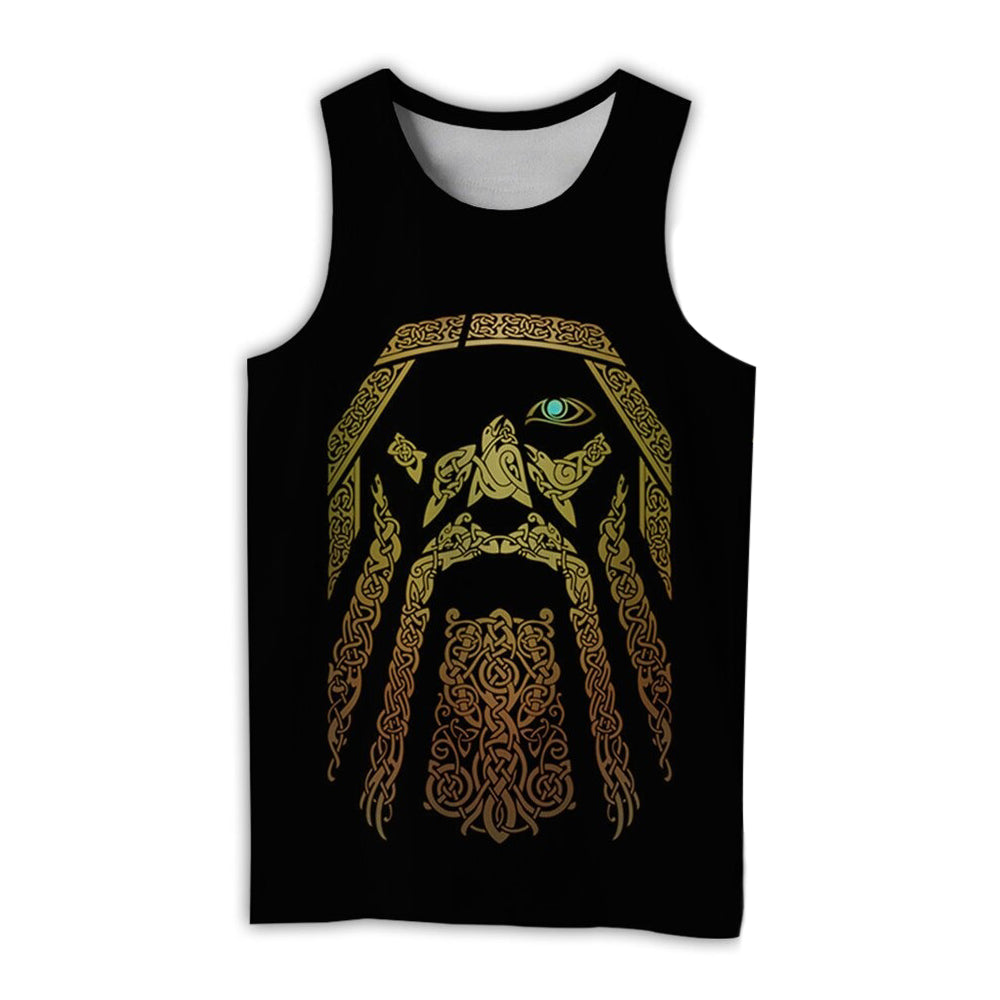 Viking Style 3D Printed Men Sleeveless T-shirt / Nordic Summer Streetwear Model #5