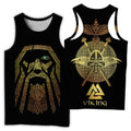 Viking Style 3D Printed Men Sleeveless T-shirt / Nordic Summer Streetwear Model #5