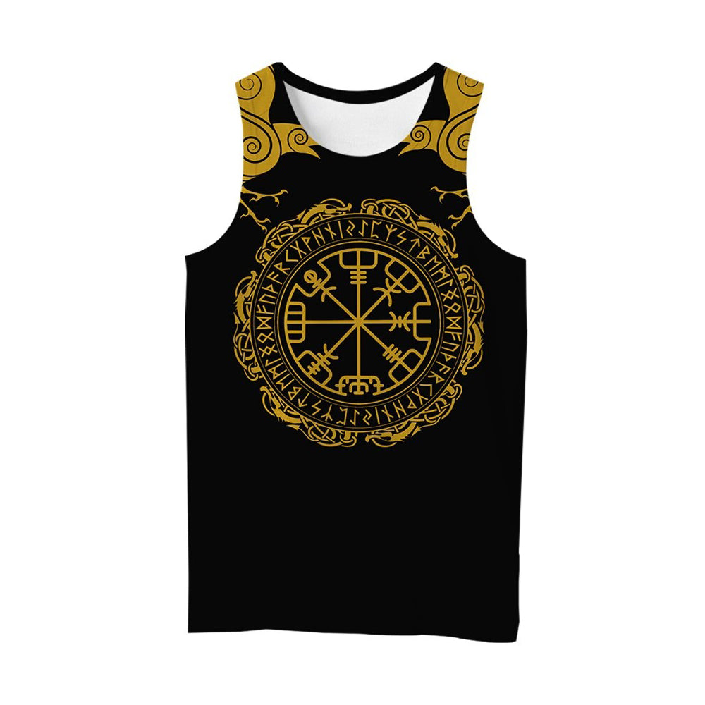 Viking Style 3D Printed Men Sleeveless T-shirt / Nordic Summer Streetwear Model #7