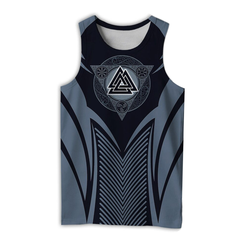 Viking Style 3D Printed Men Sleeveless T-shirt / Nordic Summer Streetwear Model #9