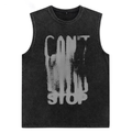 Vintage Black Cotton Tank Top with Letter Graphic Print / Gothic Clothing for Women or Men