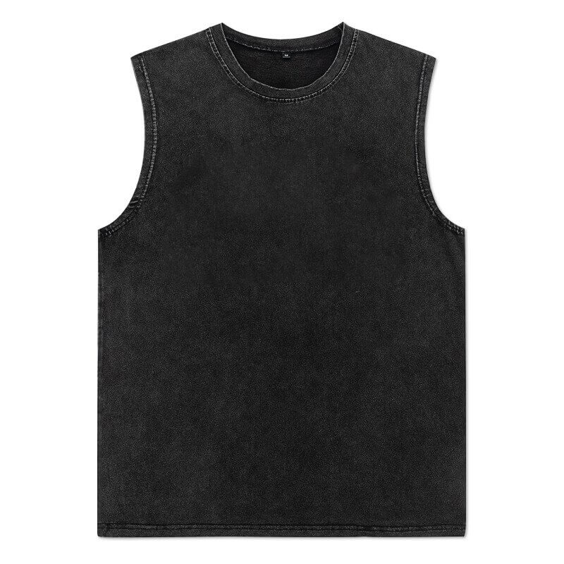 Vintage Black Cotton Tank Top with Letter Graphic Print / Gothic Clothing for Women or Men